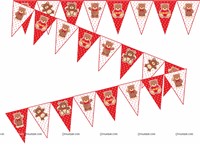 Teddy Theme Triangle Bunting (10 ft)