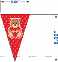 Teddy Theme Triangle Bunting (10 ft)