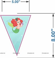 Mermaid Theme Triangle Bunting (10 ft)