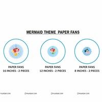 Mermaid Theme Paper fan Decorations