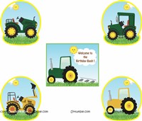 Tractor  theme Paper Fan Kit