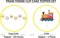 Train Cake & cup cake topper