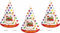 Train Party Hats (Set of 10)