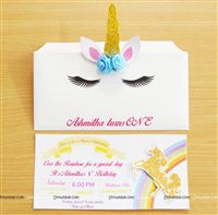 Custom invitations - Unicorn themed birthday party supplies & decorations