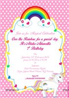 Rainbow Unicorn birthday invitations (Pack of 10)