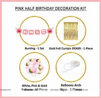 Pink Half Birthday Foil Kit (Pack of 53 pcs)