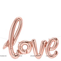 Rose Gold Love cursive Foil Balloons