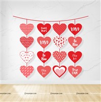 Heart shaped printed Danglers 