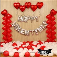 Valentine Balloon Decor Mega Kit (Pack of 85 pcs)