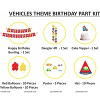 Vehicles theme Super saver birthday decoration kit (Pack of 58 pieces)