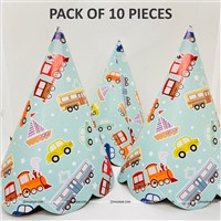 Vehicle Theme Cone Shaped Party Hats, Pack of 10