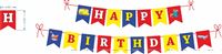 Vehicle themed colored Happy Birthday Banner