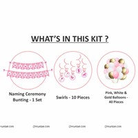 Baby Girl Naming Ceremony Swirls Kit (Pack of 51 pcs)