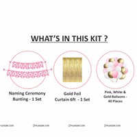 Baby Girl Naming Ceremony Foil Kit ( Pack of 42 pcs)