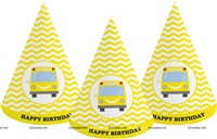 Yellow bus hats (Set of 6)